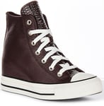 Converse A12349C Classic Leather Hi Wedge Womens Trainer Burgundy UK 3.5 - 8