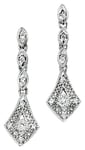 Elements Gold GE715 9ct White Gold Diamond Vintage Drop Jewellery