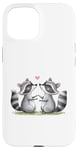 iPhone 15 Valentines Day Racoons Love Animal Cute Mens Womens Kids Case