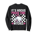 It's Hocus Pocus Time Witches Funny mom Lazy Halloween Ghost Sweatshirt