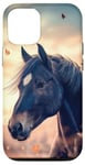 Coque pour iPhone 14 Cheval Feuilles Automne Cheval