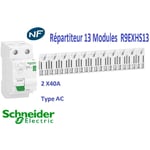 Interrupteur différentiel xe 63A 30ma type ac- auto -230V + Répartiteur Embrochable 13M Schneider R9ERC263-R9EXHS13-SE