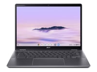 Acer Chromebook Plus Spin 514 Cpe594-1N-Tco - Flipputformning - Intel Core I3 - I3-1315U / Upp Till 4.5 Ghz - Chrome Os - Uhd Graphics - 8 Gb Ram - 256 Gb Ssd Nvme - 14" Ips Pekskärm 1920 X 1200 - Wi-Fi 6E - Stålgrå - Kbd: Nordisk