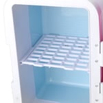 (Pink)Mini Fridge Cooler 8L Cooling&Warming Dual Use Portable Compact Fridge