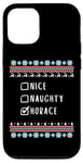 iPhone 12/12 Pro Nice, Naughty, Horace Christmas Ugly Sweater Style Case