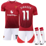 Manchester United Hemma Fotbollströja Barn 2024-2025 Kit Nr. 11 Zirkzee 24