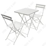 Td Salon De Jardin 3 Pièces Avec Table Et 2 Chaises Pliantes Ensemble Table Pliable Table De Jardin Mobilier D'extérieur Bistro Set