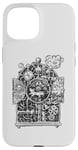 Coque pour iPhone 15 Horloge de course à pied en hickory style steampunk, souris