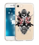 Coque Iphone 7 Iphone 8 samourai tete de mort fleur katana bushi