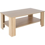 Ml design Table Basse Chêne Sonoma, Aspect Bois Moderne, 100× 43×57 cm, Panneau de Particules, Robuste, Table d'Appoint de Salon, Table Basse Canapé