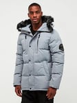 Zavetti Canada Oshawa 2.0 Padded Parka Coat - Monument, Light Grey, Size S, Men