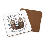 I Am Otterly In Love With You Coaster Drinks Mat Funny Valentines Day Girlfriend