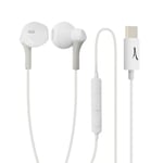 Écouteurs Filaires USB-C Musique 1.2m Akashi Blanc