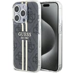 Guess IML 4G Gold Stripe Hard Case for iPhone 15Pro 6.1" Black - GUHCP15LH4PSEGK