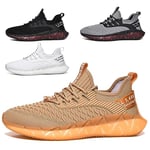 Homme Baskets Femme Chaussures de Sport Running Baskets Respirant Légères et Confortables Basquette Femme Outdoor Gym Fitness Tricot Casual Marche Sport Jogging Sneakers HommesG156 Golden 40