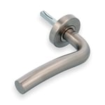 Amig - Poignée de porte avec rosace 19EI en laiton - Acier inoxydable 18/8-53mm - Carré de 8 mm - Idéal pour les portes d'entrée - Ouverture de la porte : Gauche - Finition : Mat