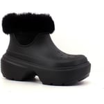 Bottines Crocs  Stomp Lined Boot Stivaletto Pelo Donna Black 208718-001