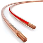 20m Câble Haut-Parleurs 2x 2,5 mm² - pur Cuivre - OFC Speaker Cable Câble - Câble Audio pour Enceintes pour Haut-Parleurs HiFi & Surround - Repérage des Polarités - Transparent