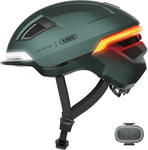 ABUS Casque de vélo HYP-E avec feu Avant, feu arrière et lumière Clignotante - Convient également pour vélo électrique et S-Pedelec - pour Adolescents et Adultes - Taille S - Vert