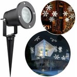 Julprojektor LED Snöflinga Lampa Vattentät Lampa för Utomhus Inomhus Jul Fest Trädgårdsbelysning Dekoration, Vit S