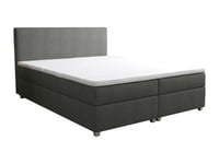 Ensemble complet boxspring tête de lit + sommier + matelas + surmatelas - 180 x 200 cm - Tissu - Anthracite - ONAN de YSMÉE