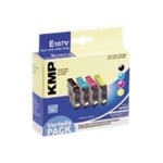 KMP Vorteilspack E107+E108+E109+E110 - Pack de 4 - noir, jaune, cyan, magenta - compatible - cartouche d'encre (alternative pour : Epson T0711, Epson T0712, Epson T0713, Epson T0714) - pour Epson Stylus SX100, SX105, SX200, SX400, SX405, SX600; Stylus Of