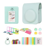 Instax Mini-Sac pour appareil photo 7 en 1,étui en PU,64 pocommuniste,album photo,cadre photo coloré,selfie,miroir,objectif,livre,12 - Type 7in1 Green