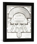 'Image encadrée de Italian School "Plan of the OLYMPIC Theatre, Vicenza, designed by Andrea Palladio (1508–80) Built dans 1580–85, Art Impression dans le cadre de haute qualité Photos fait main, 30 x 40 cm Noir mat