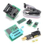 Ch341a Usb Programmer Kit Med Sop8 Clip Eeprom Brännare Bios Flasher Spi Flash Programmer Kit Med 1.8v Adapter Och 150mil Sop8 Sockel För 24/25 Serie