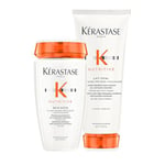 Kérastase Nutritive Shampoo and Conditioner Set, Routine for Dry Thin Hair Lacking Nutrition, with Niacinamide, Contains Hydrating Shampoo & Ultra-Light Conditioner, Duo Set