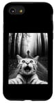 Coque pour iPhone SE (2020) / 7 / 8 T-shirt drôle chat selfie avec Bigfoot