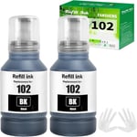 102 Encre Compatible Avec Epson 102 Bouteille D'Encre Multipack Pour Et-2856 Et-4856 Et-2850 Et-15000 Et-2700 Et-2750 Et-2751 Et-2756 Et-2851 Et-3700 Et-3750 Et-4750 Et-4850 (2 Pac[DYJ072572]