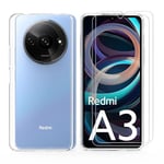 THIYUFUNS Coque pour Xiaomi Redmi A3 4G avec 2 Verre Trempé Vitre Protection, Transparent Etui Housse Souple TPU Silicone Bumper Antichoc Étui pour Xiaomi Redmi A3 4G (6.71") - 02