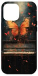 Coque pour iPhone 13 Pro Max Musique Piano Papillon Design Amateur De Piano Musicien