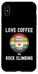 Coque pour iPhone XS Max Love Drinking Coffee And Rock Climbing Mur d'escalade