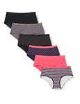 DIM Boxer Femme Les Pockets Coton Stretch Colorés x6, Lot Pretty Rose/Lot Noir Logo, L