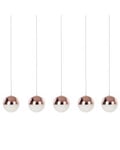 Visconte Corona 5 Light Ceiling Bar Pendant - Copper