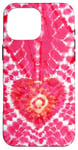 Coque pour iPhone 16 Pro Max Style Tie Dye Rose Amour Méditation Zen Motif Cœur Boho