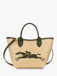 Longchamp Le Panier Pliage Canvas Top Handle Basket Bag