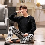 Homme Pyjama Set,Mode Confortable Automne Et Hiver Pyjamas Pour Hommes Homewearcotton Pyjamas Ensemble Avec Pantalons De Nuit Masculins Vêtements De Nuit Longs Vêtements De Maison En Coton Pour Hom