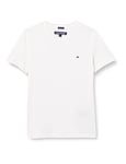 Tommy Hilfiger - Boys Essential Cotton V Neck T Shirt - Band Collar - Tommy Hilfiger Kids - Boys T Shirt - 100% Organic Cotton - White