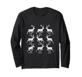 Christmas Dancer Ballet Ballerina Dance Teacher Reindeer Long Sleeve T-Shirt