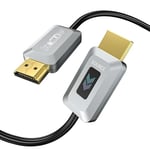 GeoHN.G Câble HDMI à fibre optique 8K, 12,2 m, câble HDMI 2.1 haut débit, compatible avec eARC Dolby HDCP 2.2 et 2.3 HDR10 RTX 3080, compatible avec PS5/TV/Xbox Series X/PC 12,2 m