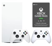 Microsoft Xbox Series X Digital Edition (1 TB, White), Wireless Controller (White) & Game Pass Ultimate (1 Month Membership) Bundle, Black