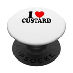 I Heart (Love) Custard Dessert Pastry Frozen Pudding PopSockets Adhesive PopGrip