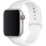 Silikonrem för Apple Watch Band 45mm 44mm 42mm 49mm 41mm 40mm 38mm correa armband iwatch Series 8 7 9 SE 4 3 5 Ultra 6 Vit White 38 40 41 mm M-L