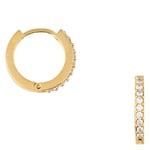 Orelia Mini Pave Huggie Hoop Earrings Gold