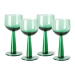 HKliving The Emeralds Vinglas Höga 4-pack 20 cl Grön