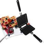 Baffect Stove Top Waffle Iron Plates, Deep Fill Non-Stick Teflon Coating Traditional Belgian Waffle Maker for Easy Clean,Waffle Baking Pan Bakeware for Snacks Breakfast Lunch