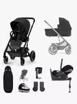 Cybex Balios S Lux Pushchair, Carrycot & Accessories with Cloud T & Base T Bundle, Moon Black